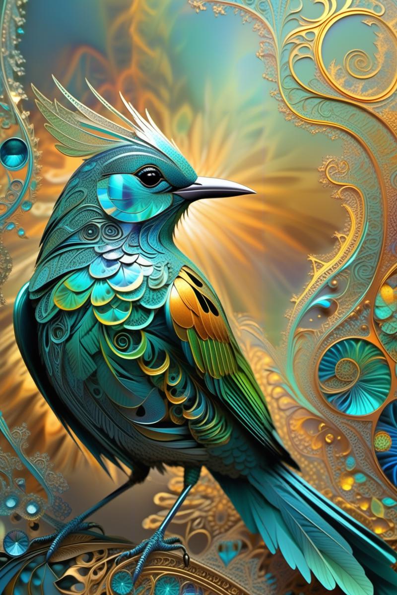 00398-2897841458-realistic,an realistic depiction of bird in the forground,and a Fractal in the background,as holograph,_((photo raw)),(((masterp.png